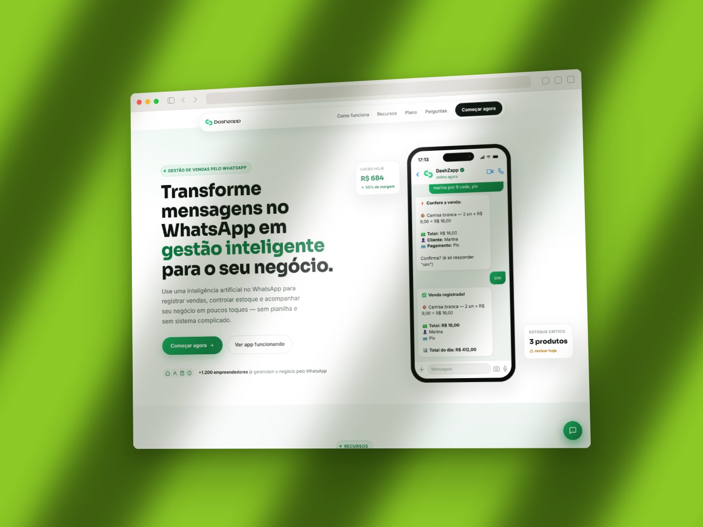 Dashzapp: sistema de gestão de vendas pelo WhatsApp